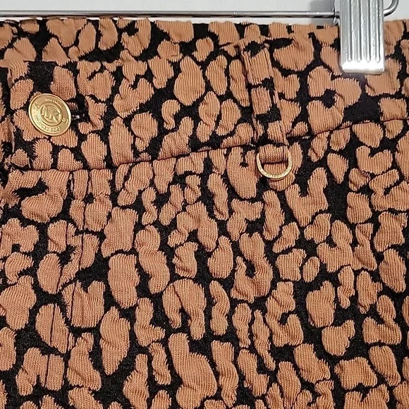 NWT Michael Michael Kors women's as textured pull-on pants in dark camel - Picture 5 of 10